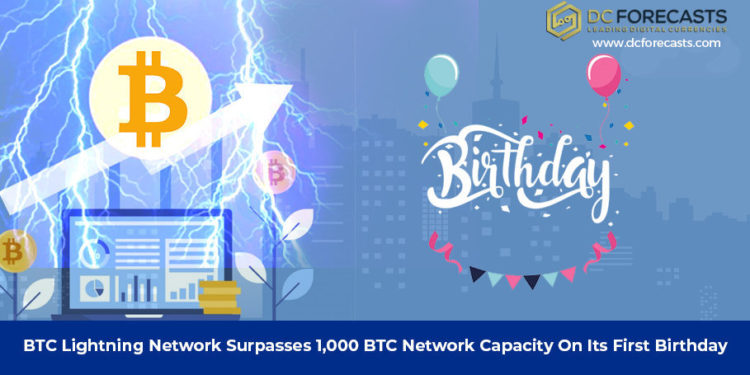 BTC Lightning Network Surpasses 1,000 BTC Network Capacity On Its First Birthday