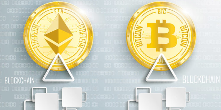 Bitcoins and a ten pound note are seen in this illustration picture
