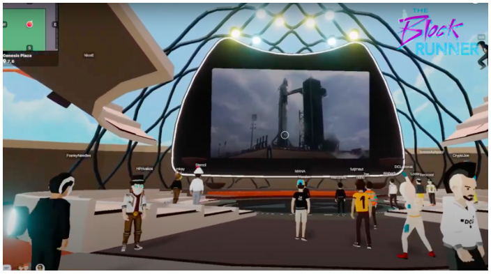 spacex launch decentraland vr