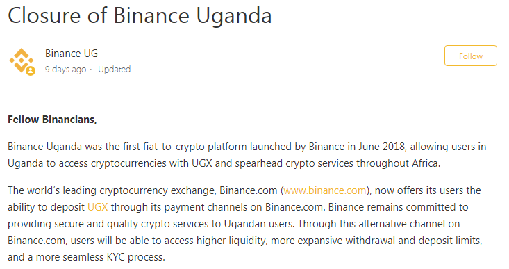 binance uganda