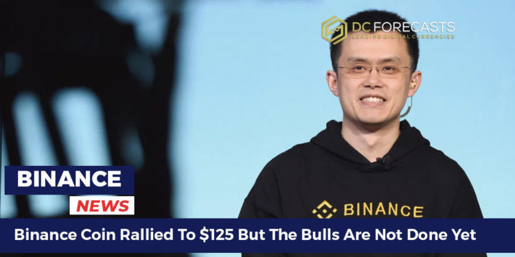 binance coin rallied to $125