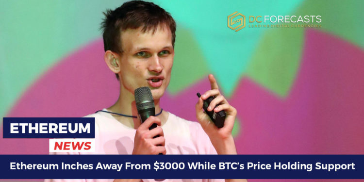 ethereum inches away