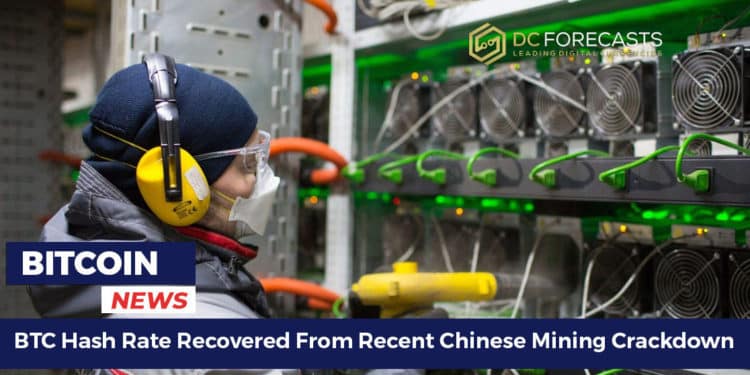 btc hash rate recovered