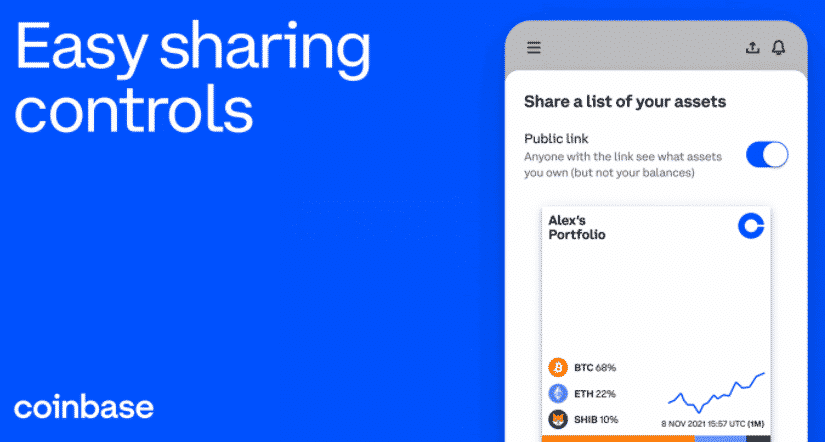 coinbase share buttons