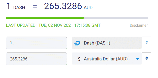 dash price calculator
