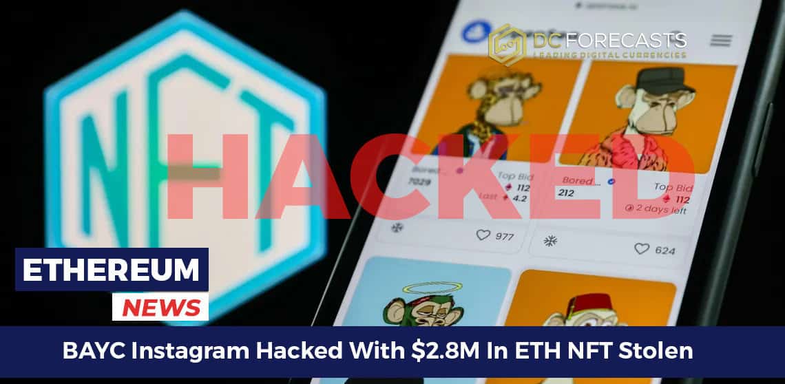 BAYC Instagram hackeado com US$ 2,8 milhões em ETH NFT roubados