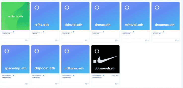 Nike’s RTFKT Purchased “DotSwoosh” ETH Domain Name For 