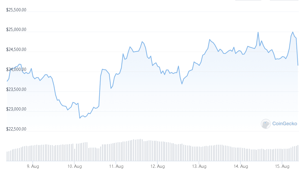 bitcoin could surge past $25000