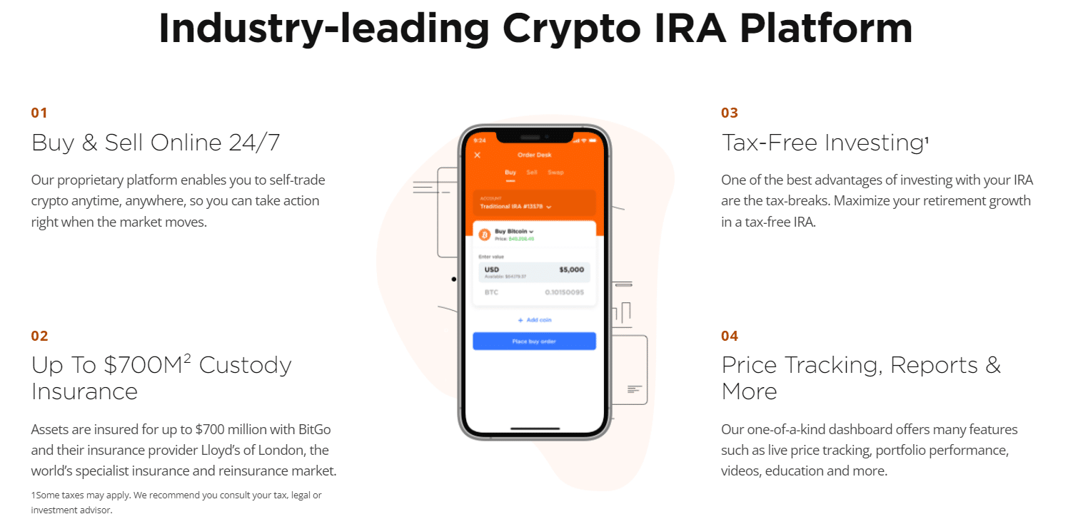 Bitcoin IRA, review, platform, invest